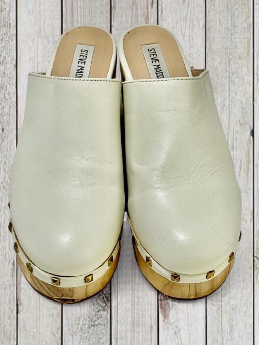 STEVE MADDEN Brooklyn-1 Leather Platform Clog Heels – Size 8.5M - Picture 4 of 9